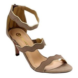 Chase & Chloe Nude Scallop Kitten Heel